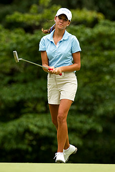 Maggie Neece watches her missed birdie putt on the first --- b_MaggieNeeceInside